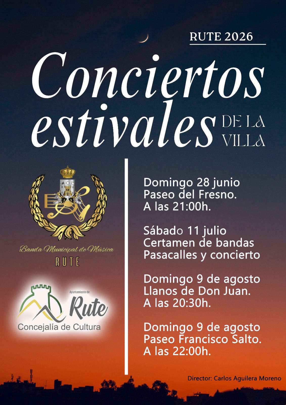 CONCIERTOS ESTIVALES DE LA VILLA A CARGO DE LA BANDA MUNICIPAL DE MÚSICA - Rute
