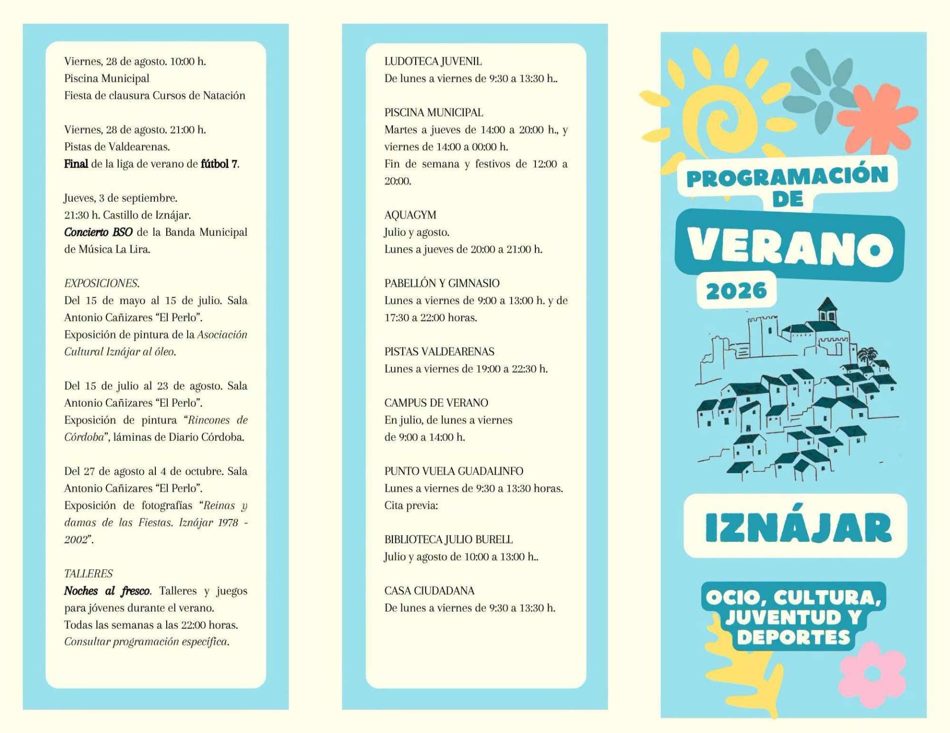 PROGRAMACIÓN DE VERANO IZNÁJAR 2026 - Iznájar