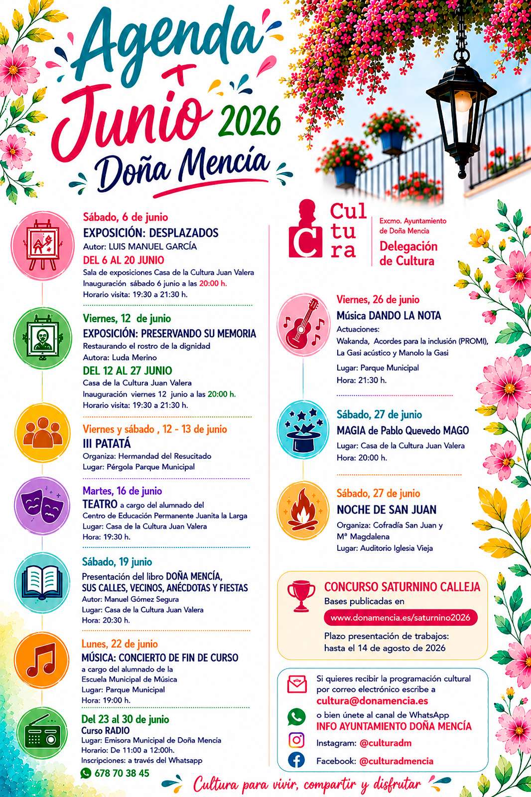 Agenda cultural de junio en Doña Mencía - Doña Mencía