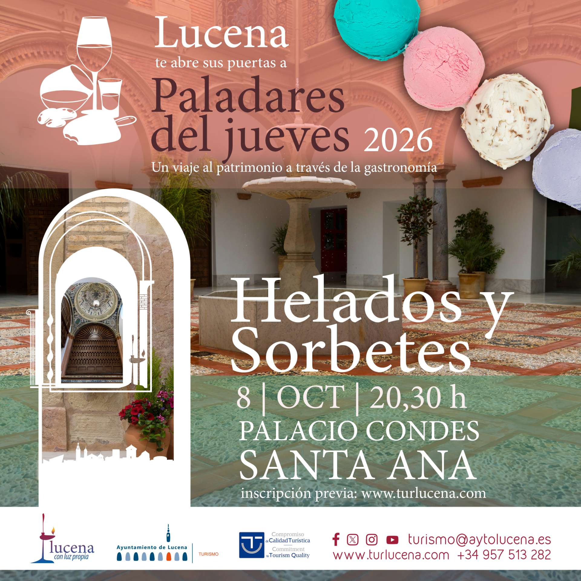 PALADARES DEL JUEVES - PALACIO DE LOS CONDES DE SANTA ANA - HELADOS Y SORBETES - Lucena