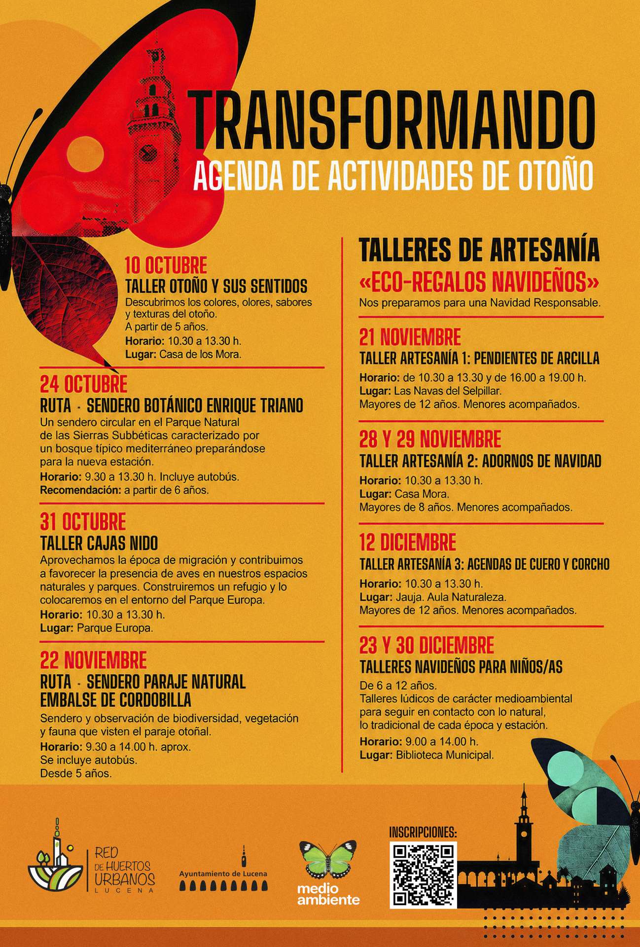 TRANSFORMANDO. Agenda de Actividades de la Delegación de Medio Ambiente de Lucena- Sendero Botánico Enrique Triano - Luc