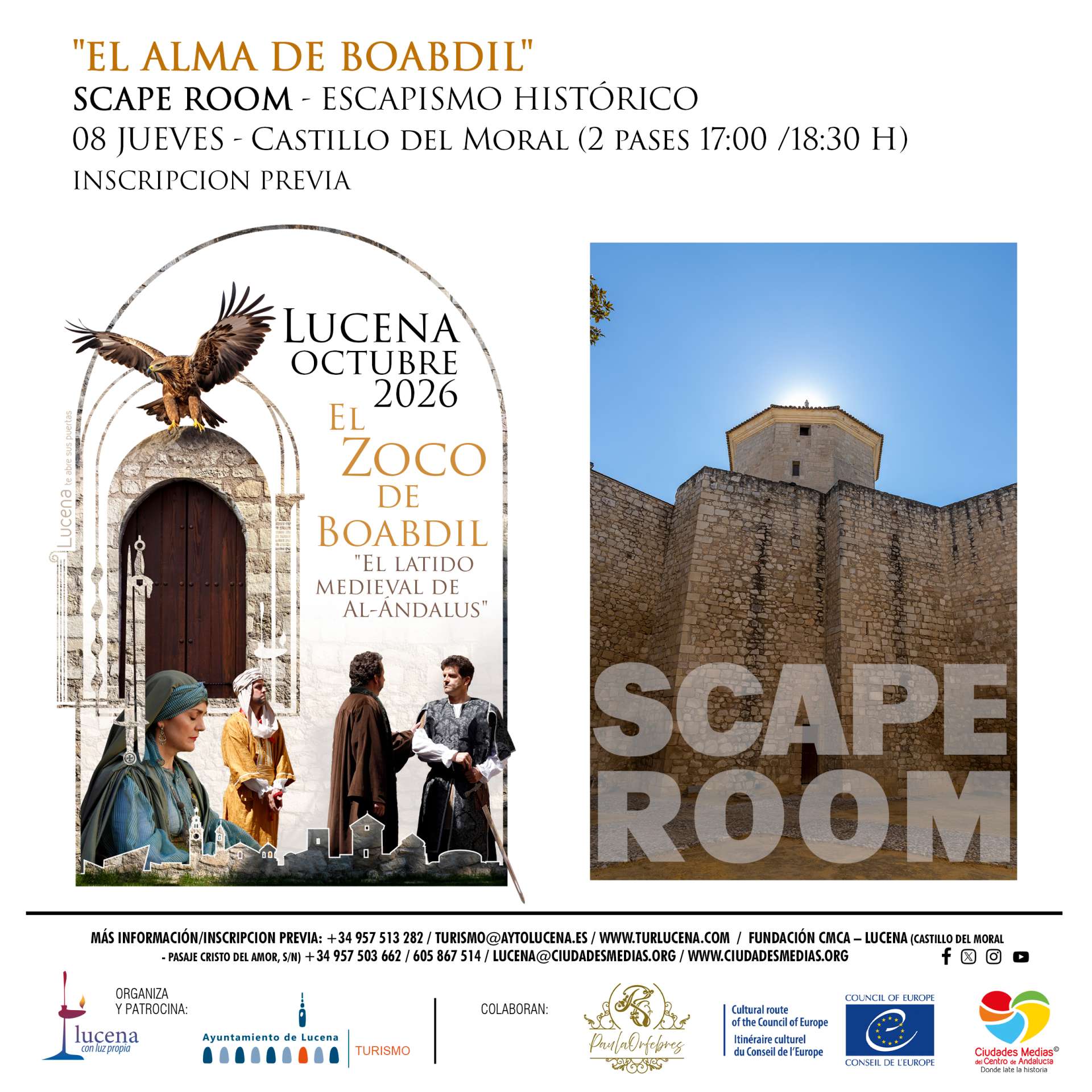 SCAPE ROOM – EL ALMA DE BOABDIL - ESCAPISMO HISTÓRICO EL ZOCO DE BOABDIL EL LATIDO MEDIEVAL DE AL-ÁNDALUS”- - Lucena