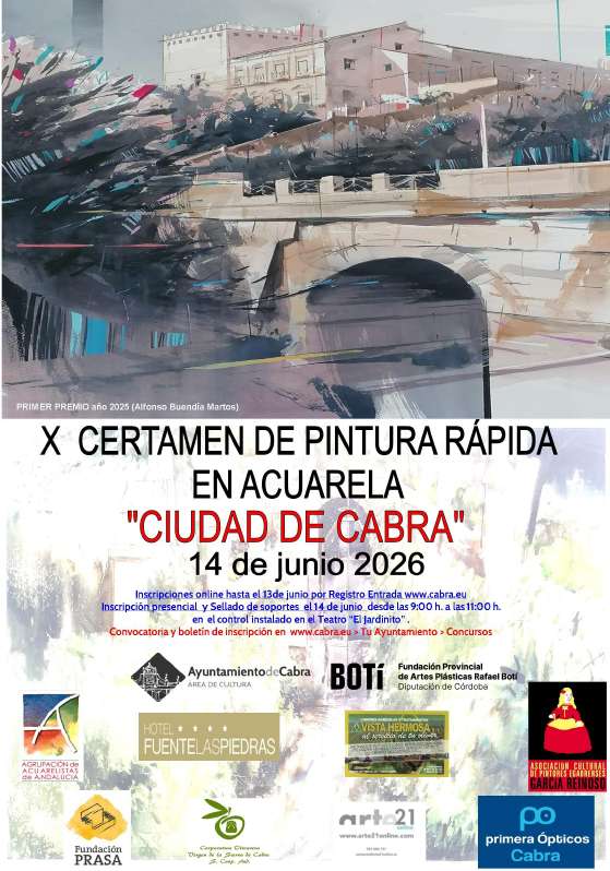 X CERTAMEN DE PINTURA RÁPIDA EN ACUARELA "CIUDAD DE CABRA" - Cabra
