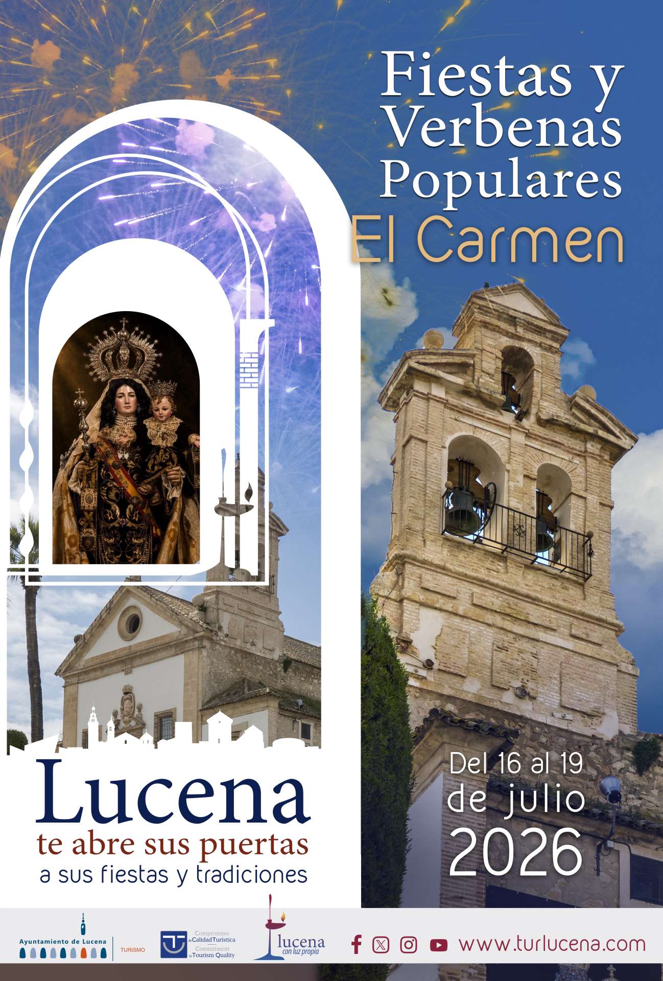 Fiestas en Honor de Ntra. Sra. del Carmen 2026 - Plaza de la Barrera - Iglesia del Carmen - Lucena