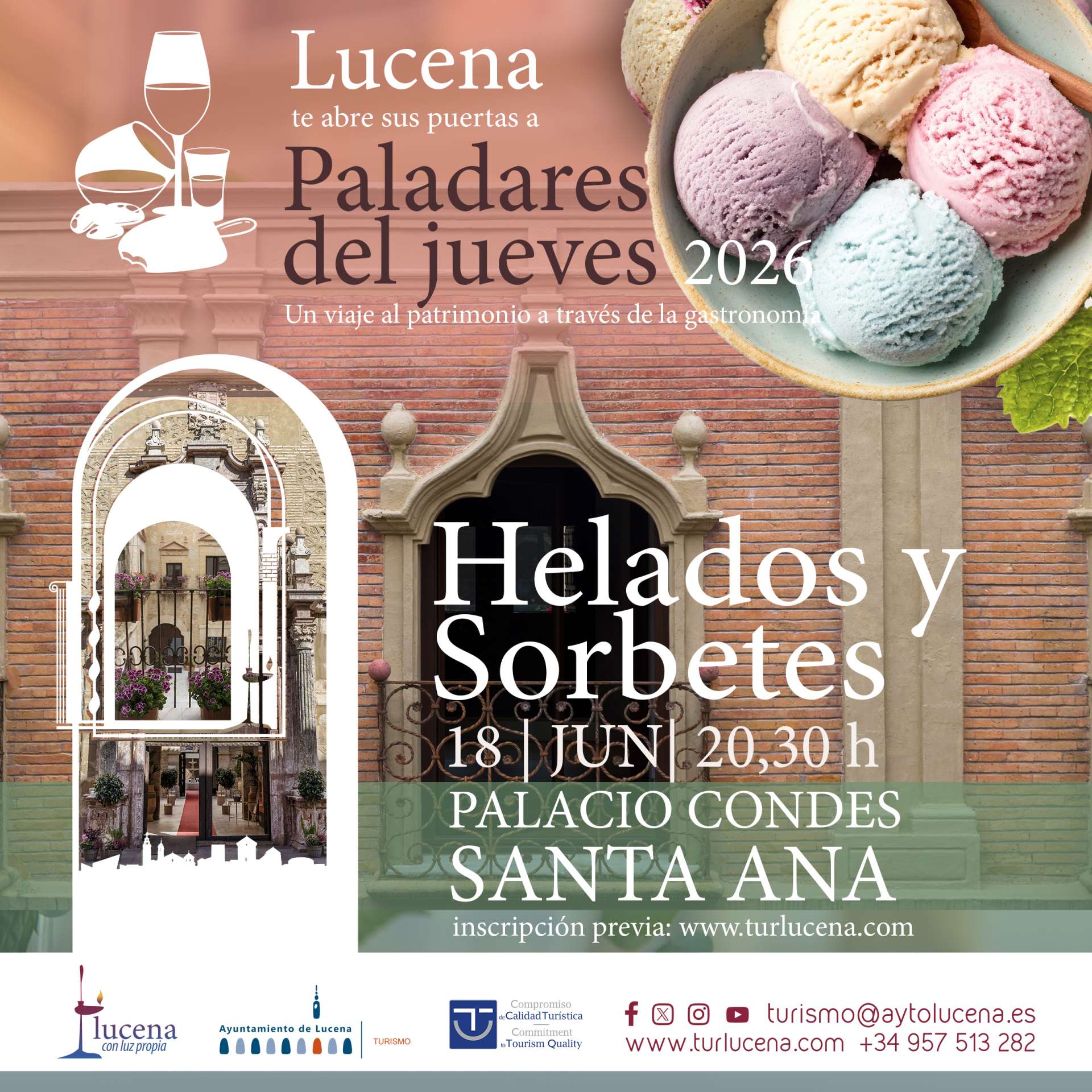 PALADARES DEL JUEVES - PALACIO DE LOS CONDES DE SANTA ANA - HELADOS Y GRANIZADOS - Lucena