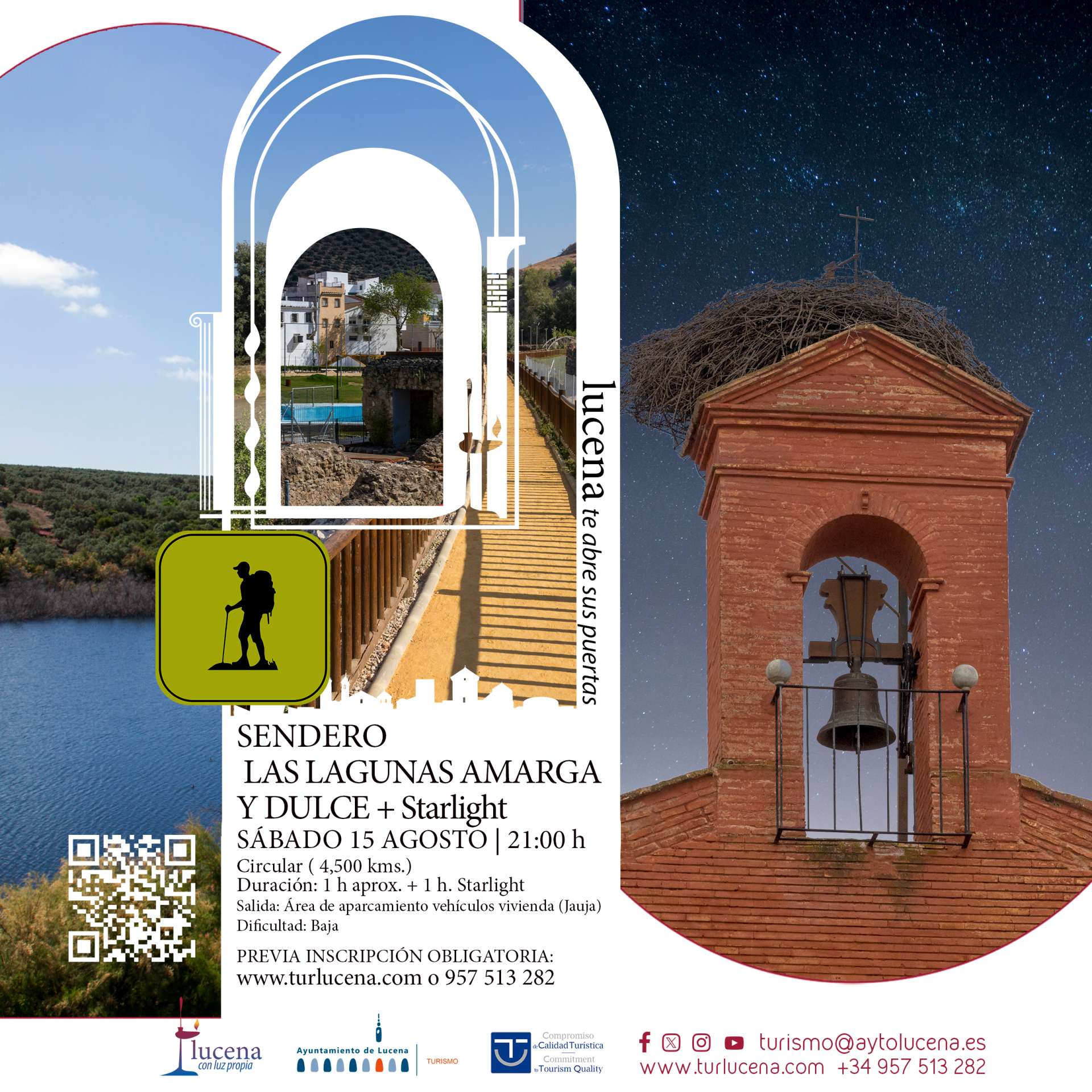 Senderos de Puertas Abiertas: SENDERO DE LAS LAGUNAS AMARGA Y DULCE + Starlight - Lucena