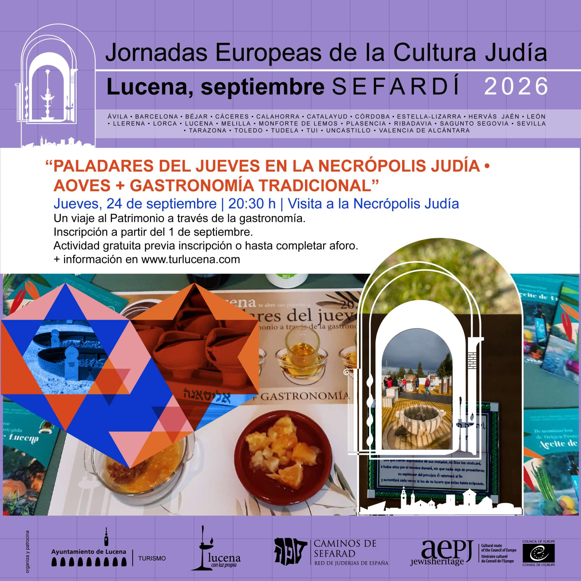 SEPTIEMBRE SEFARD - PALADARES DEL JUEVES - NECRÓPOLIS + AOVEs y GASTRONOMÍA TRADICIONAL - Lucena