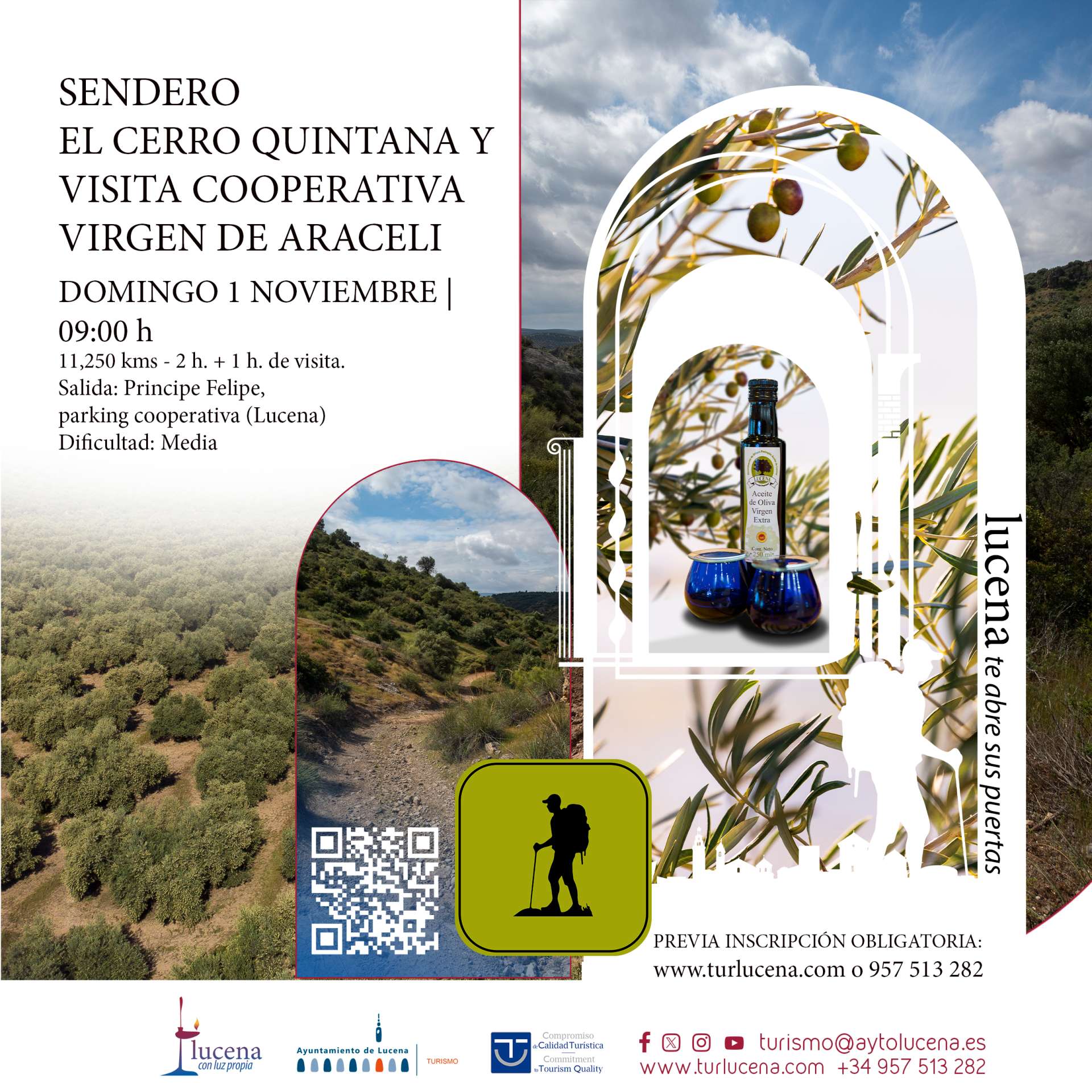 Senderos de Puertas Abiertas: SENDERO DEL CERRO QUINTANA Y VISITA COOPERATIVA VIRGEN DE ARACELI - Lucena