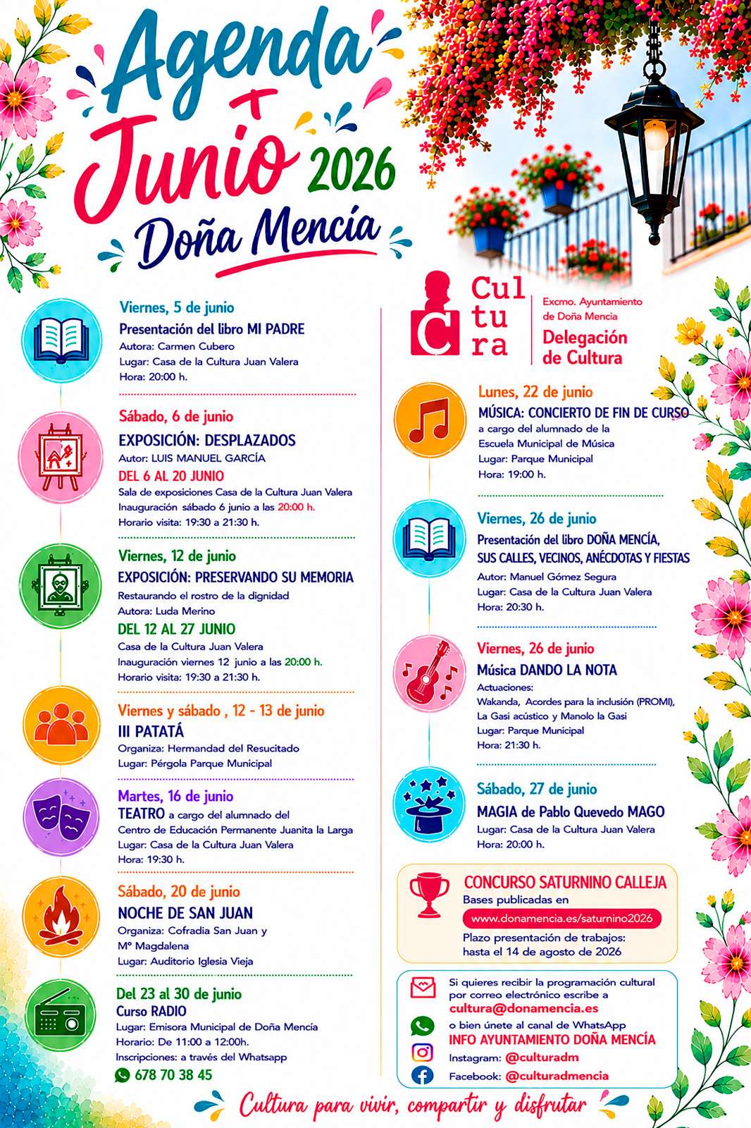 Agenda cultural de junio en Doña Mencía - Doña Mencía