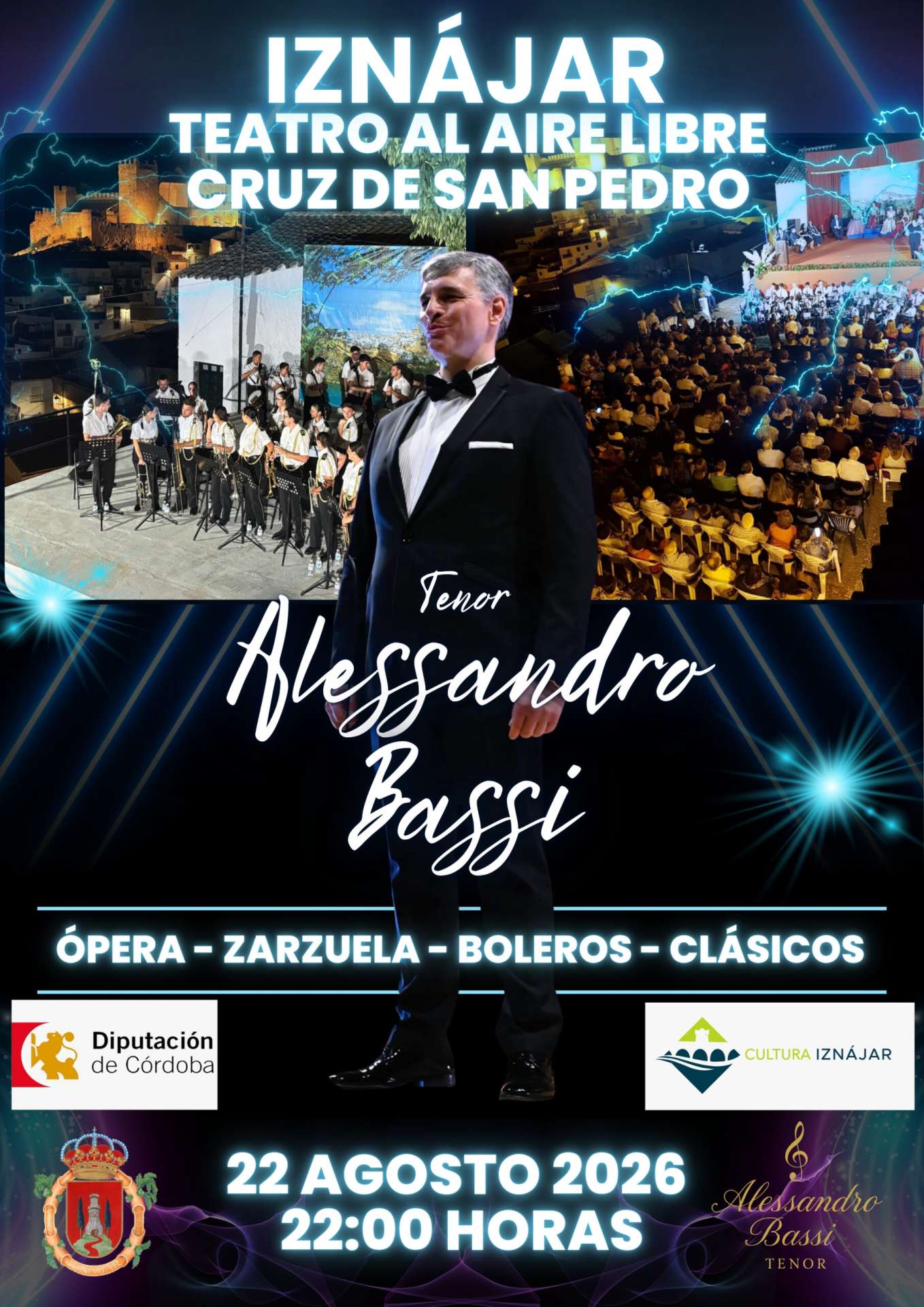 El tenor Alessandro Bassi ofrecerá un concierto al aire libre en la Cruz de San Pedro de Iznájar - Iznájar