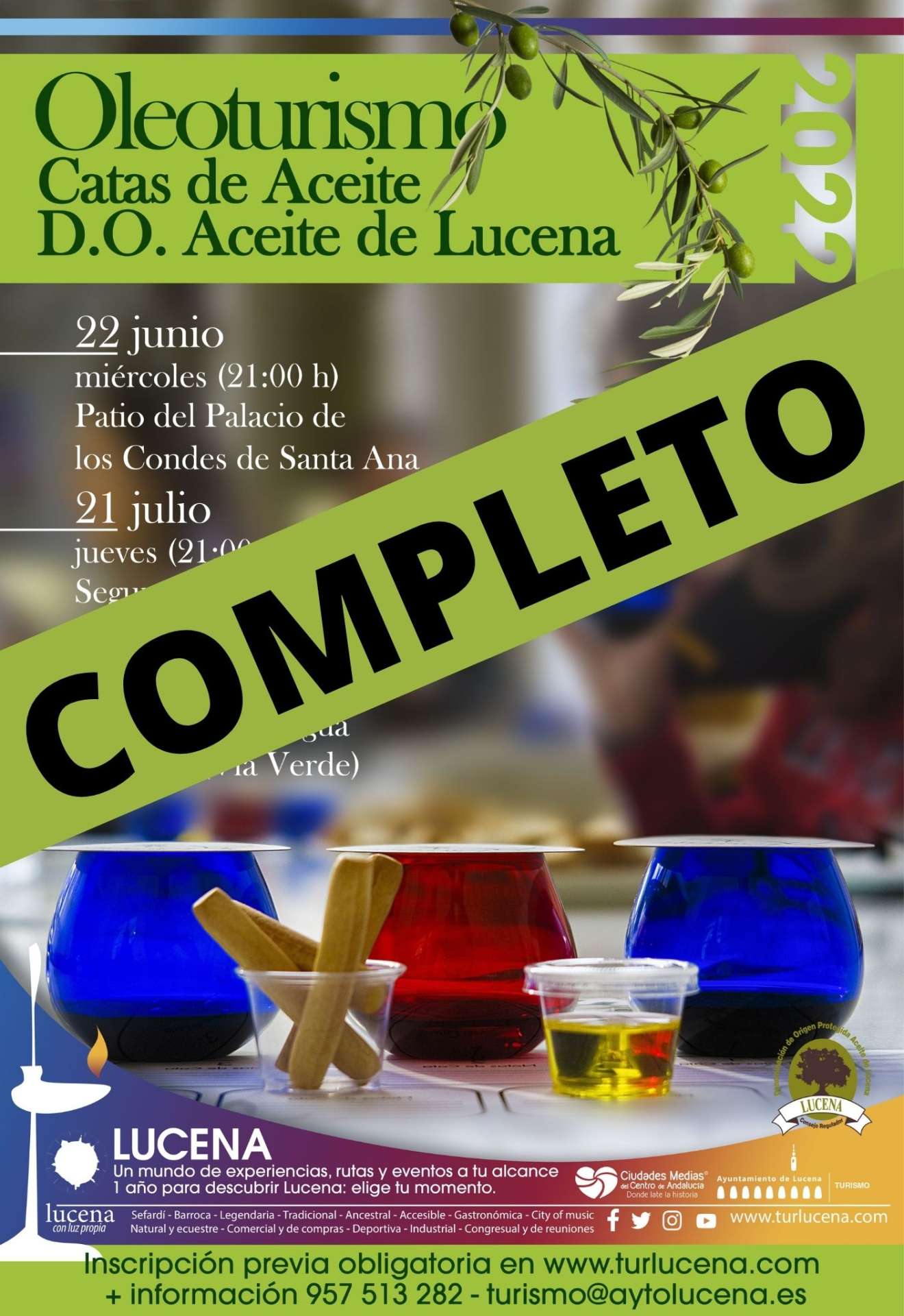 Cata de Aceites de Oliva virgen Extra, D.O.P. Aceites de Lucena 03 de agosto