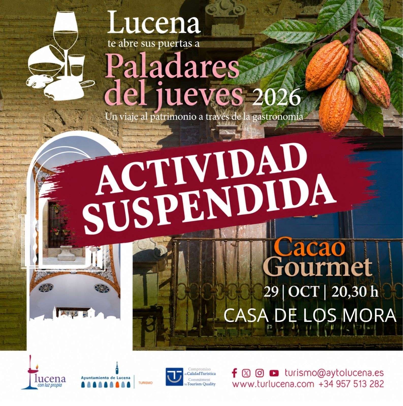 PALADARES DEL JUEVES - CASA DE LOS MORA - CACAO GOURMET - Lucena
