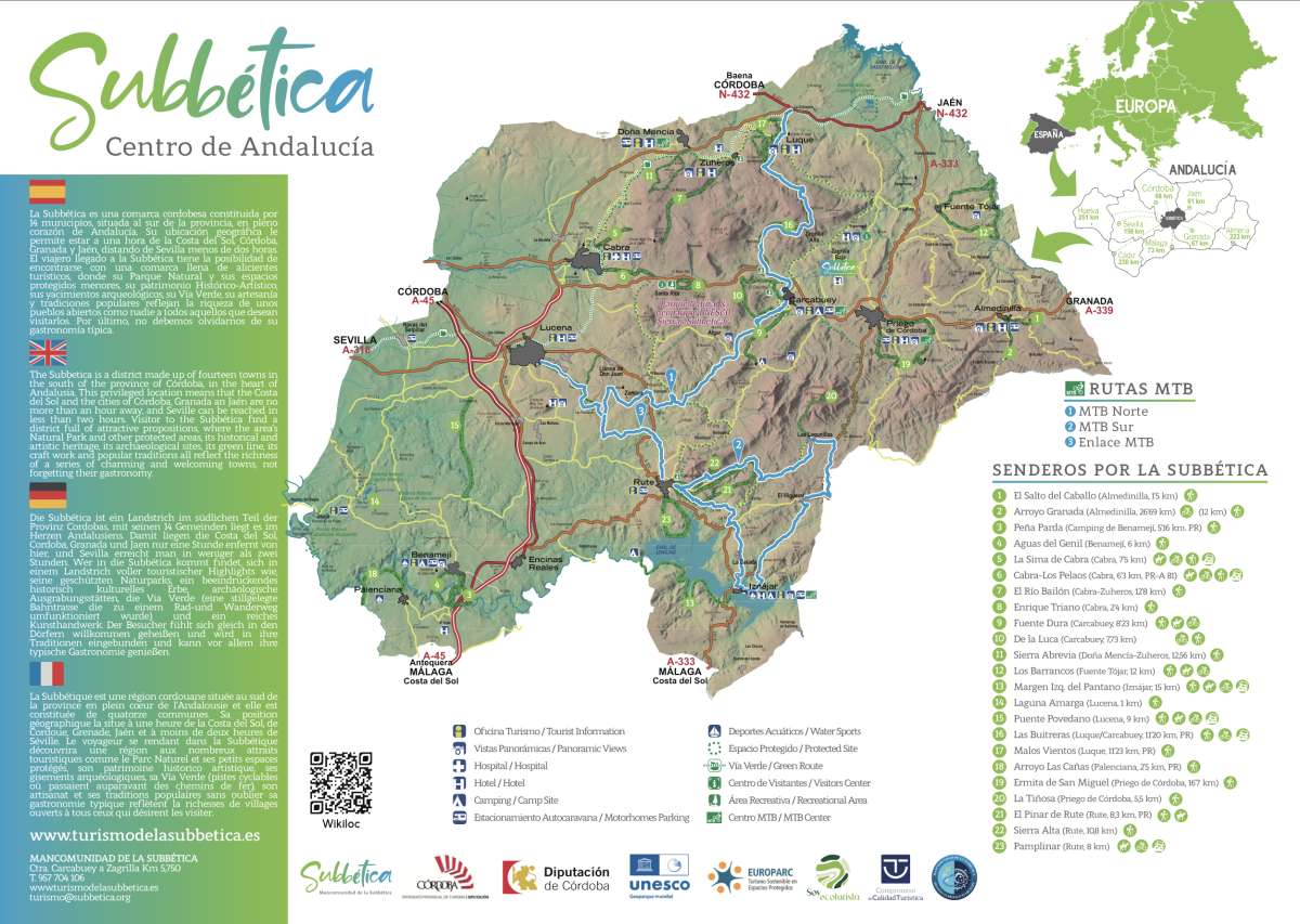 Mapa de la Subbética 2024